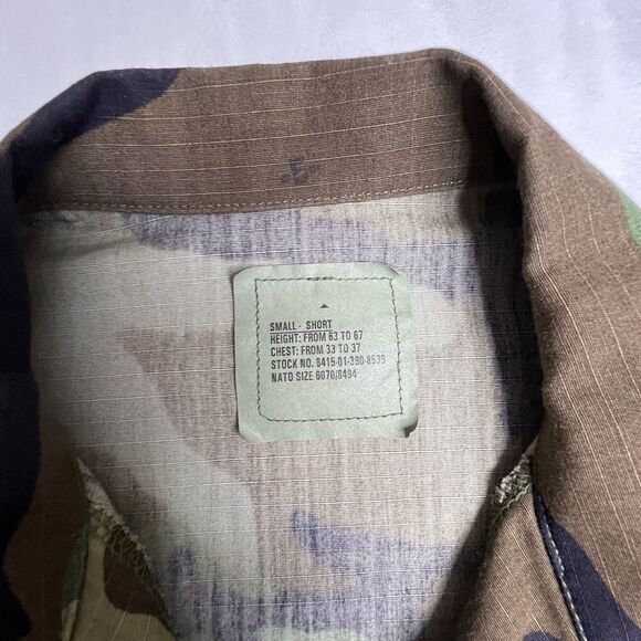 US Marine Weather Woodland Combat CAMO BDU Coat Shirt - Small-Short - Picture 7 of 8